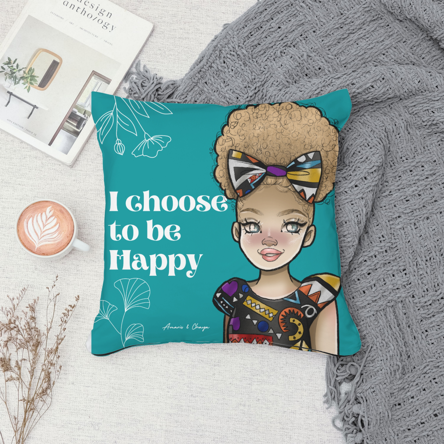 I choose to be Happy Affirmation Cushion - Zuhrah
