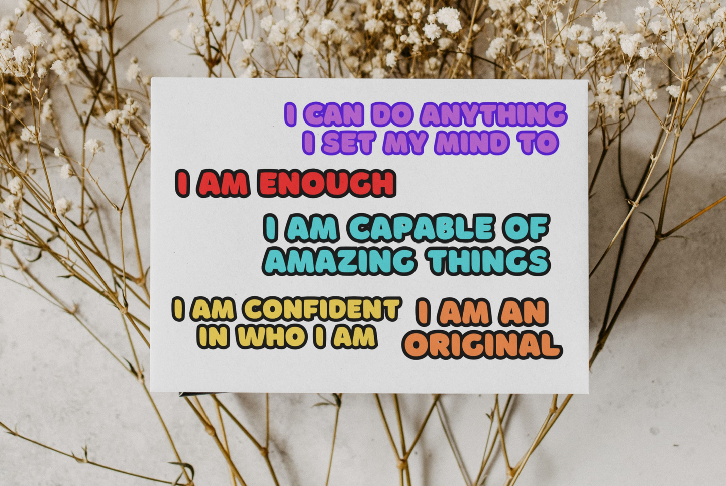 Affirmations Sticker Sheets (Words only)