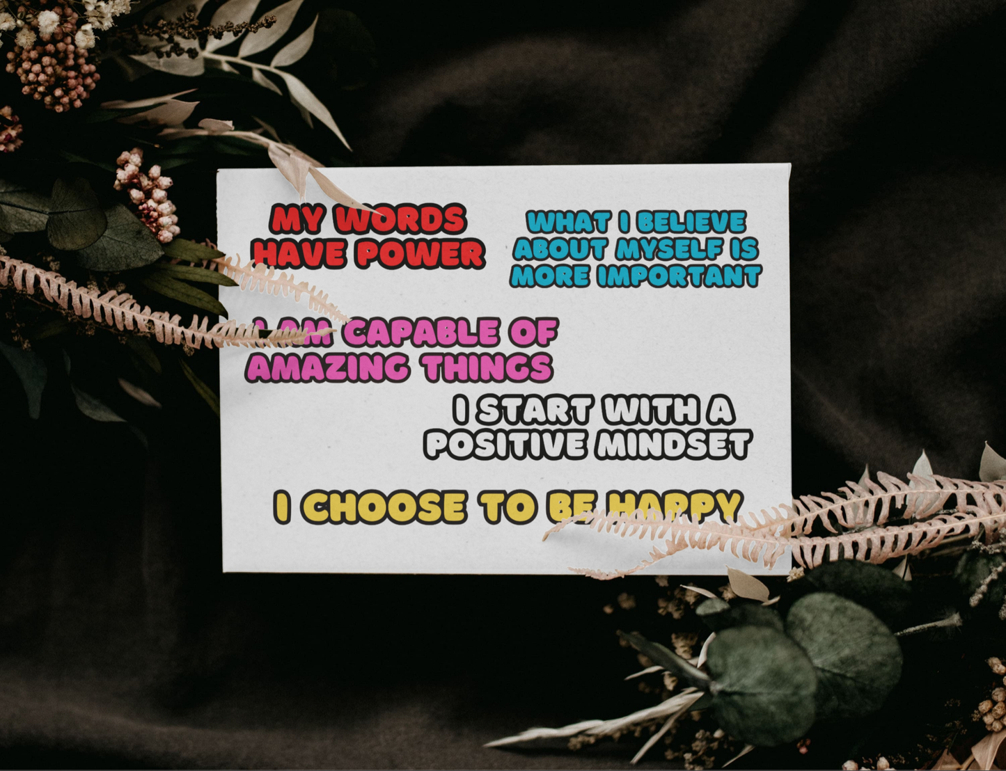 Affirmations Sticker Sheets (Words only)