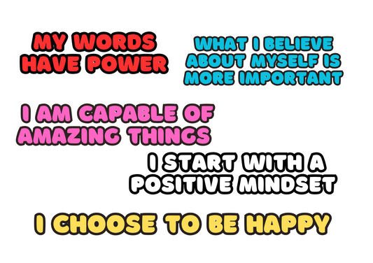 Affirmations Sticker Sheets (Words only)