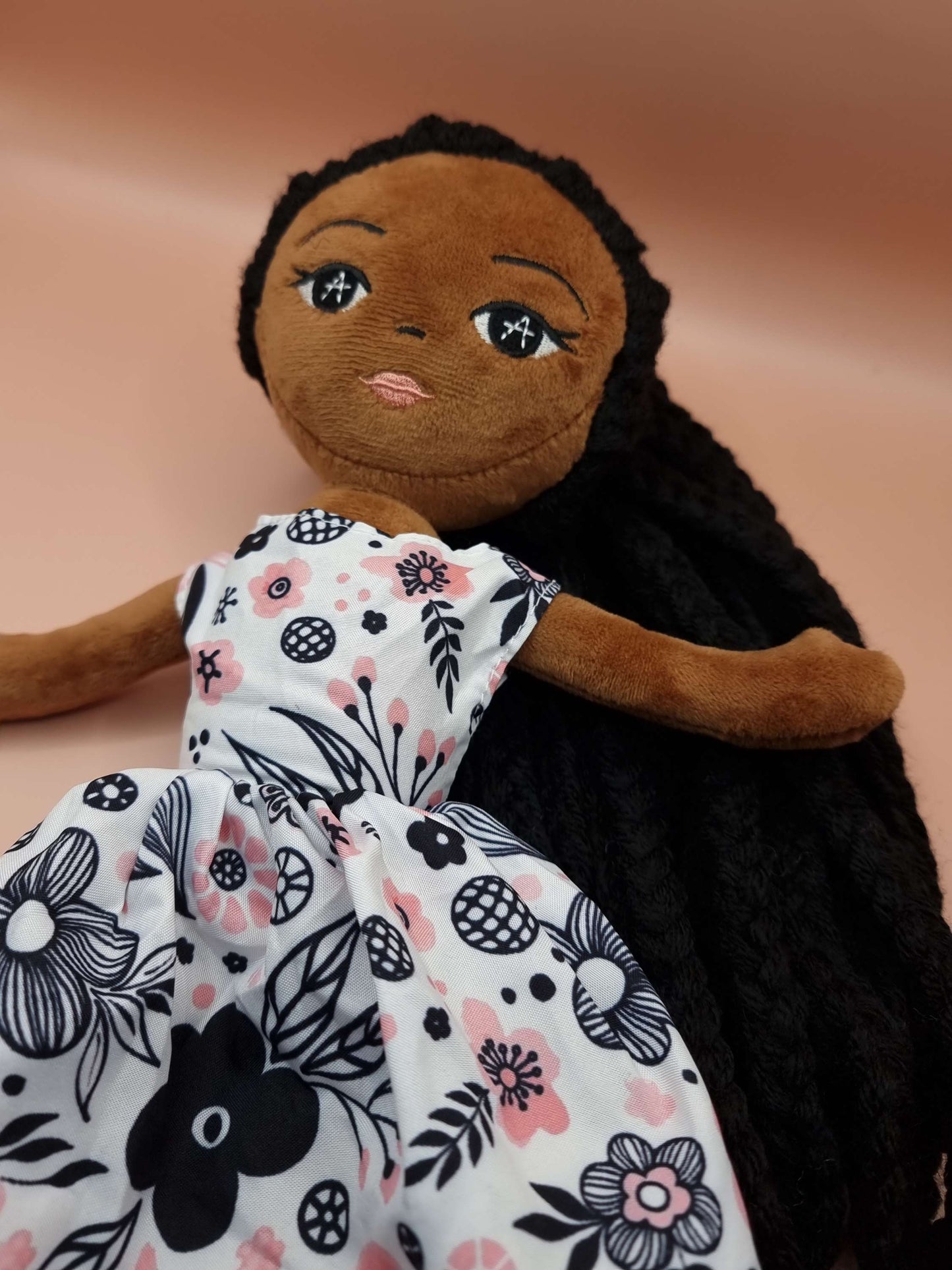 Plush Ama Handmade Doll - flower dress