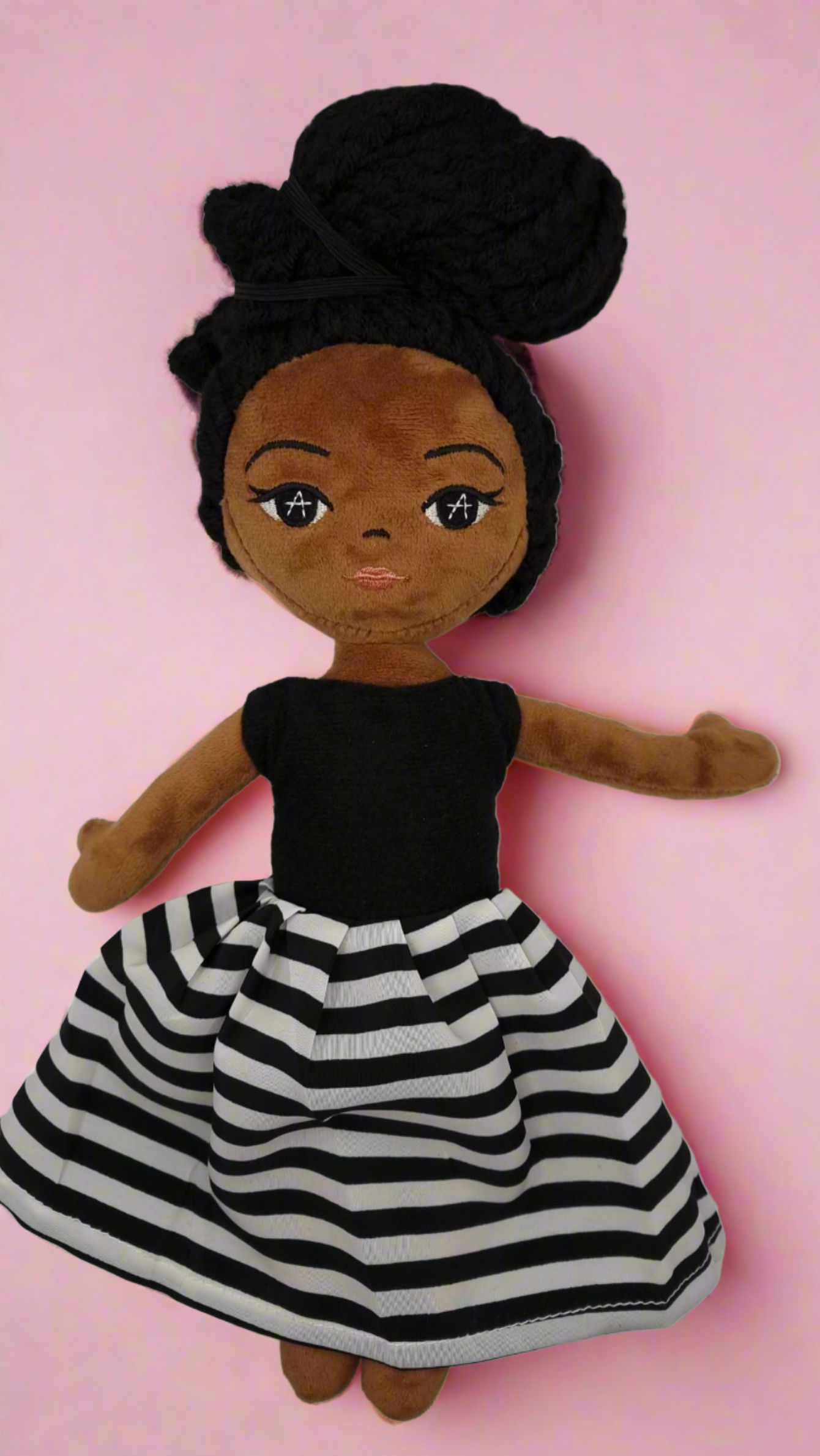 Plush Ama Black Girl Doll - Little Black Dress