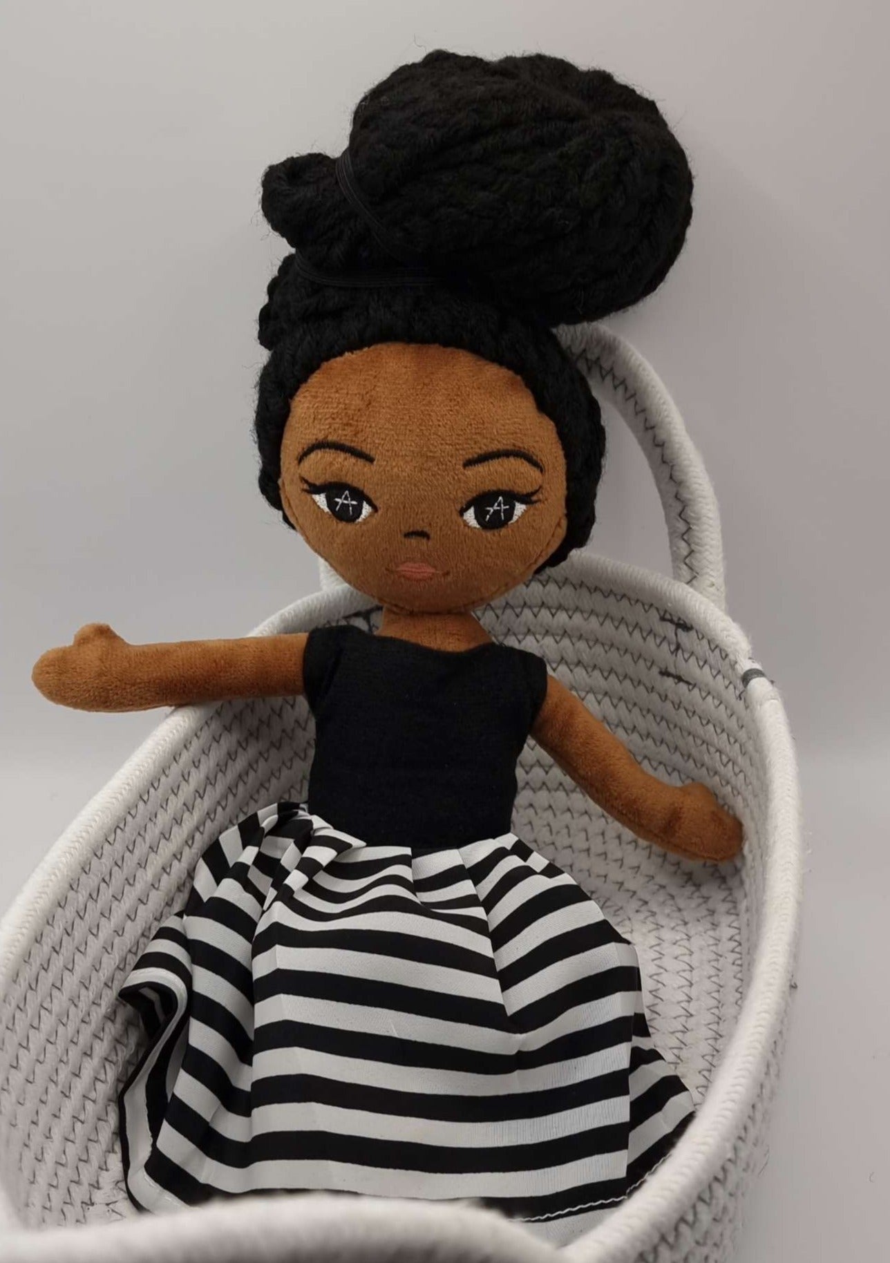 Plush Ama Black Girl Doll - Little Black Dress