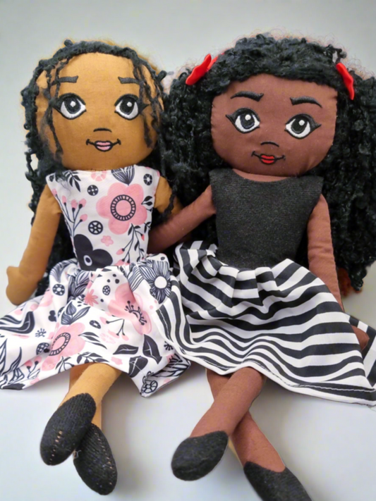 Amaris and Chaya Fabric Dolls Set