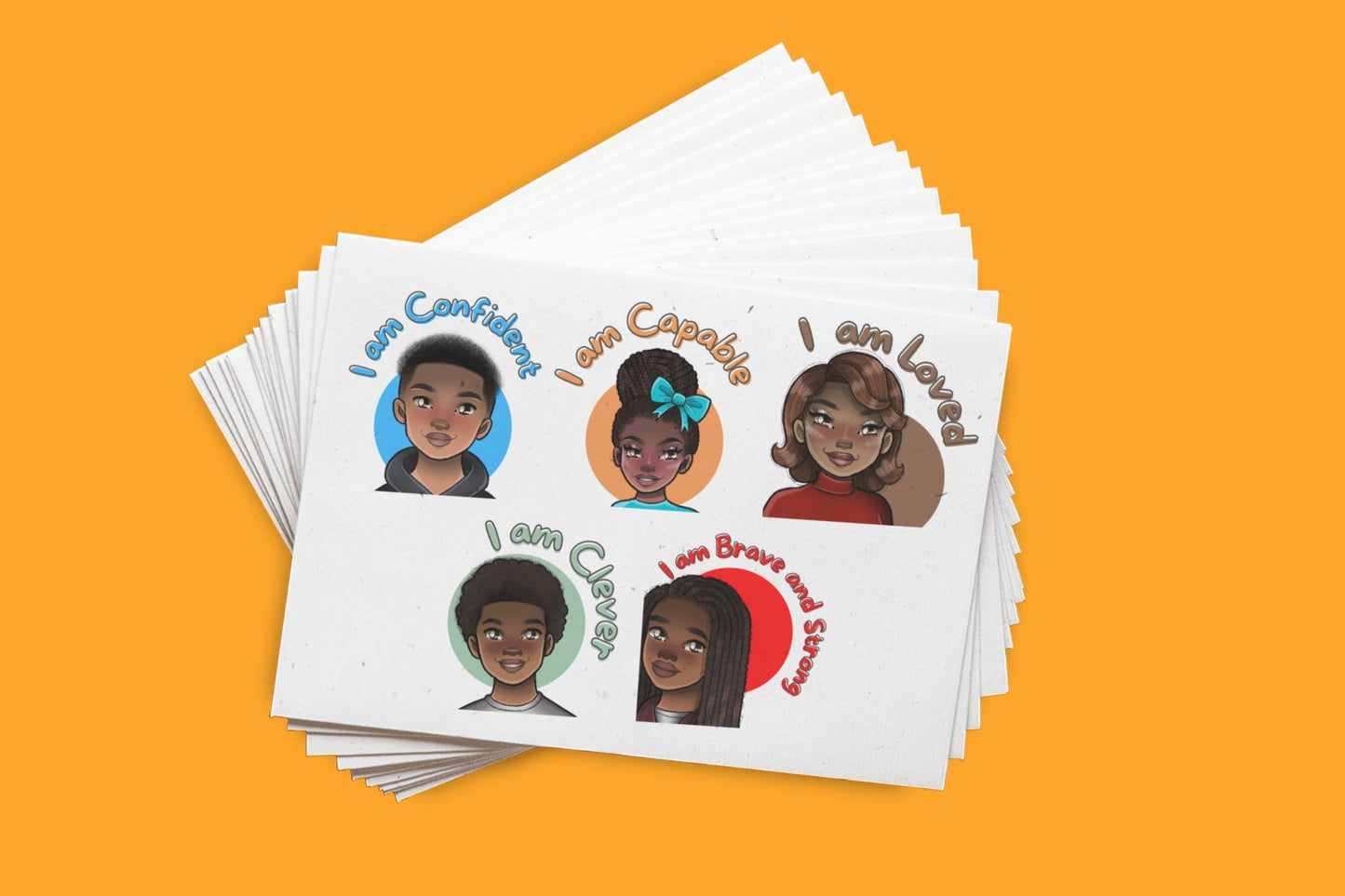 Affirmations Sticker Landscape Sheets (Words & Characters)