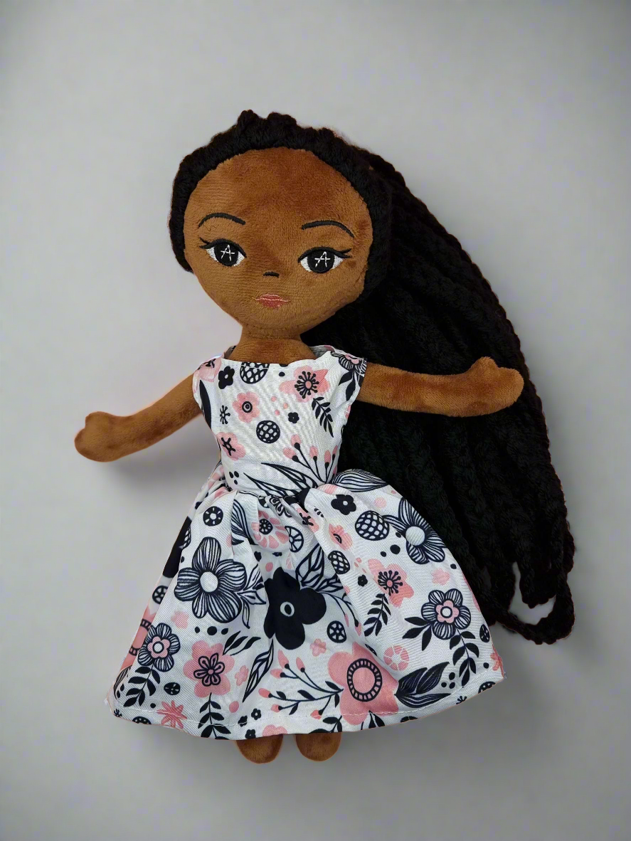 Plush Ama Handmade Doll - flower dress