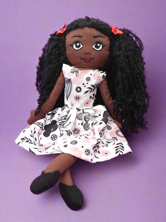 Amaris Handmade Fabric Doll - Flower Dress
