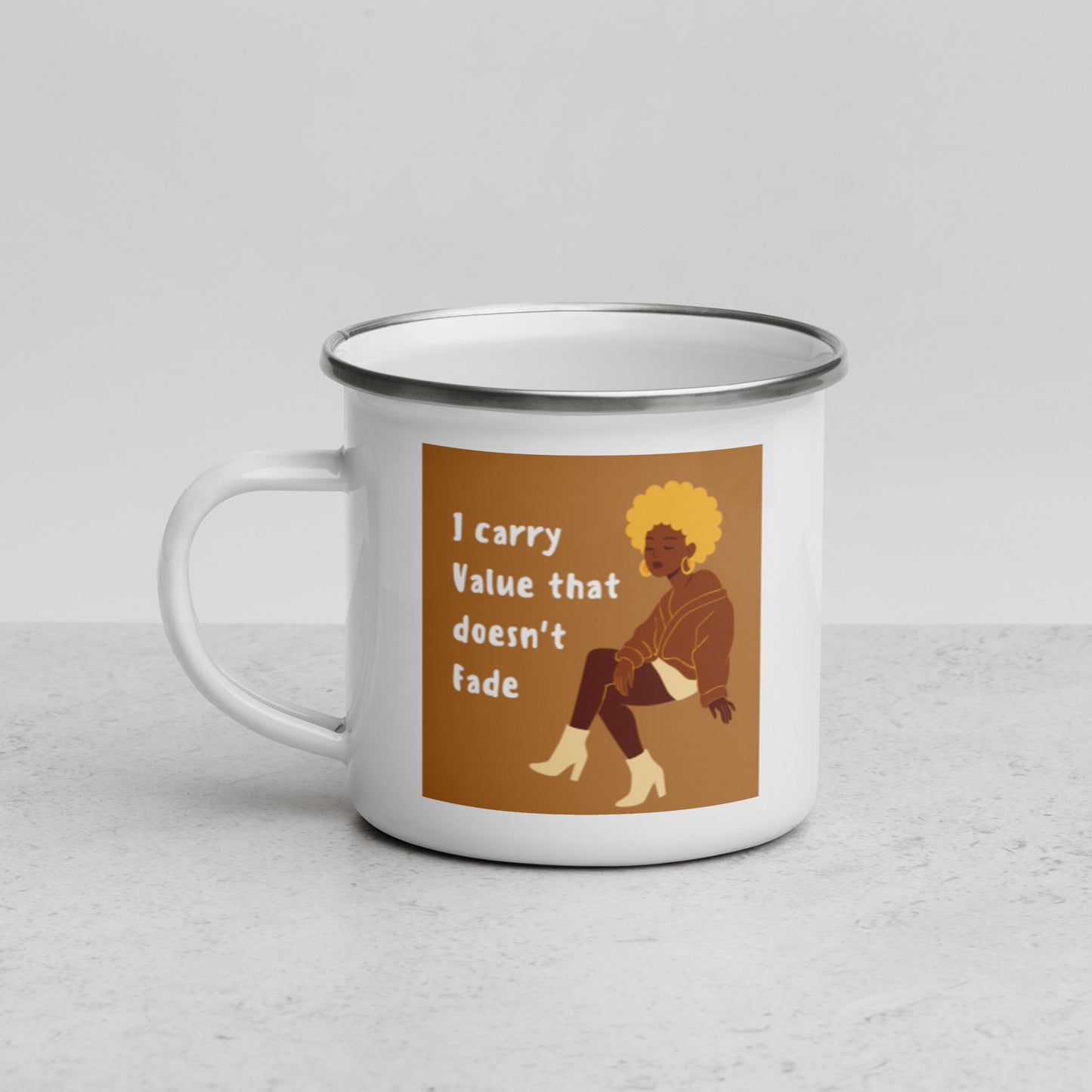 Carry Value Affirmation Enamel Mug