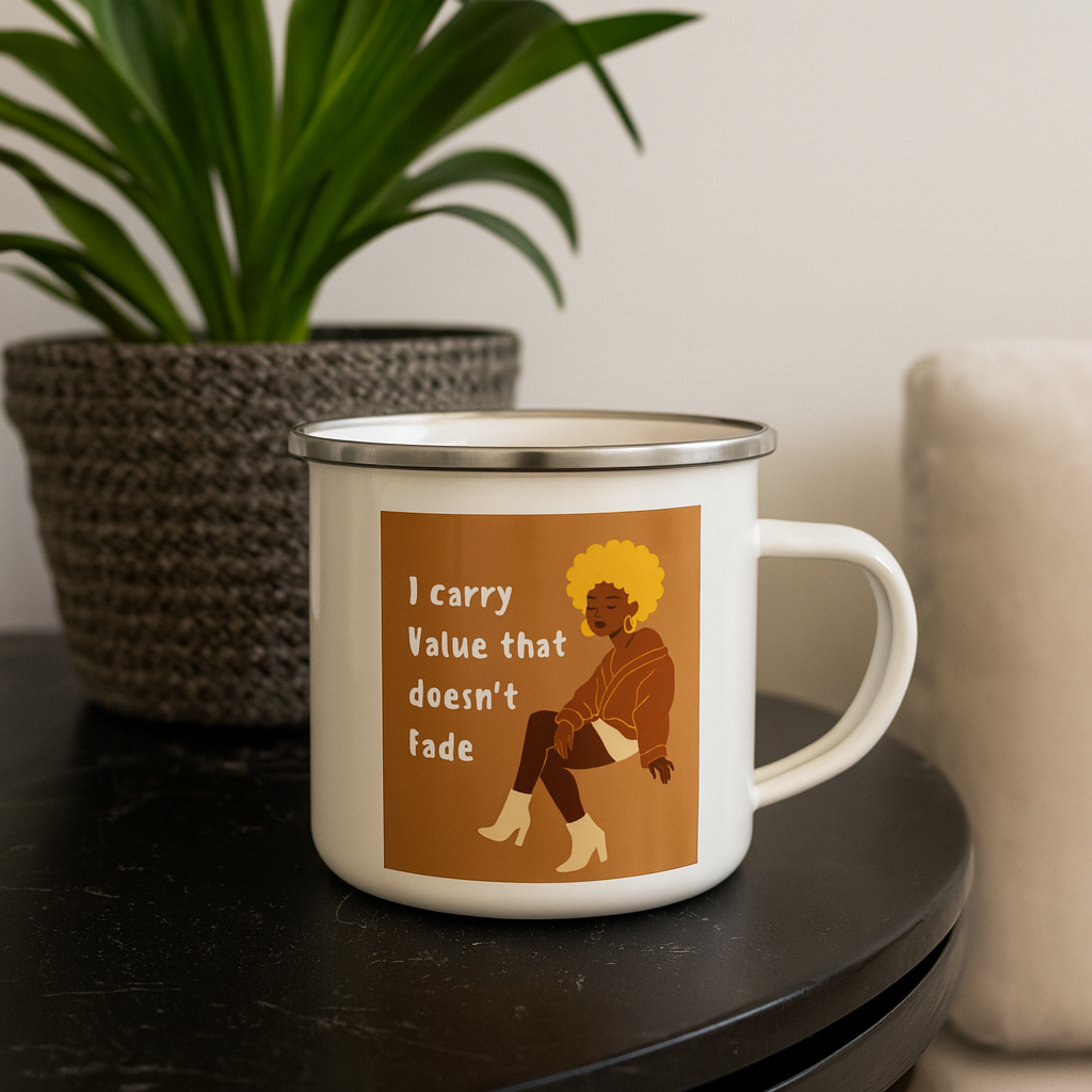 Carry Value Affirmation Enamel Mug