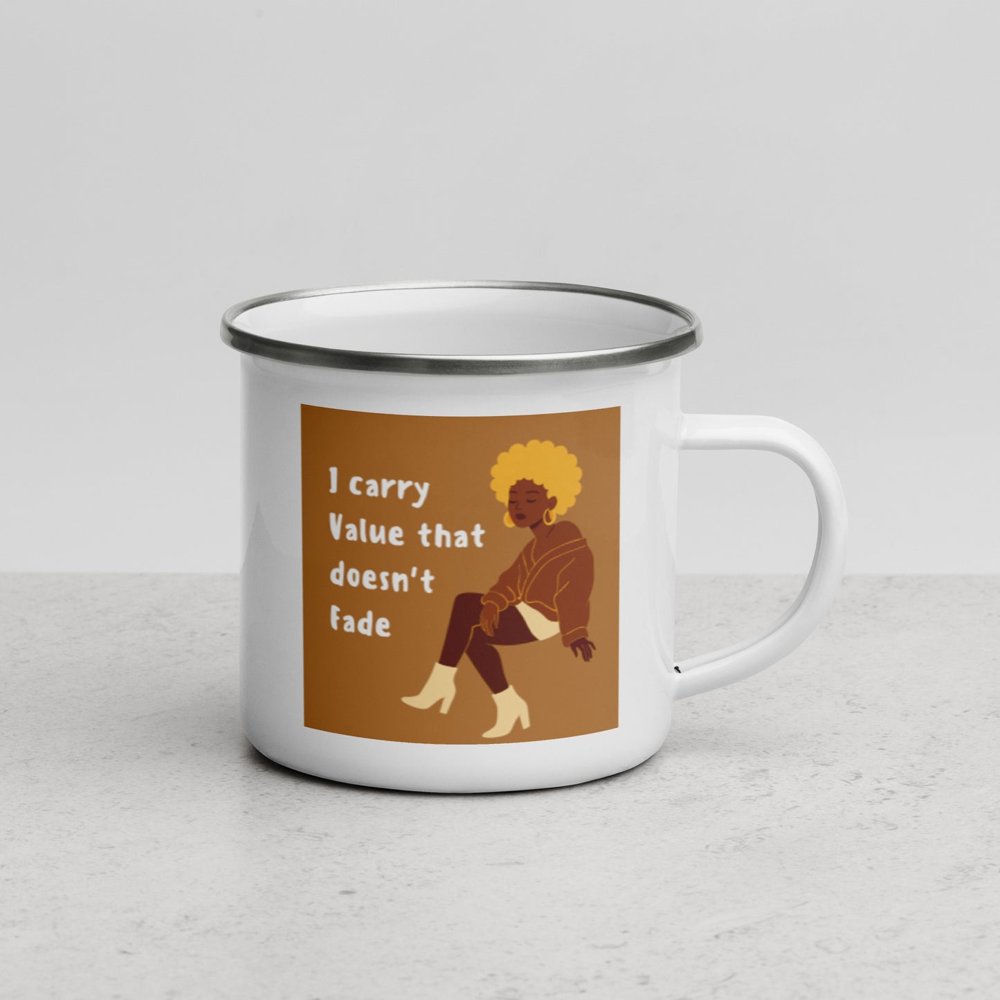 Carry Value Affirmation Enamel Mug