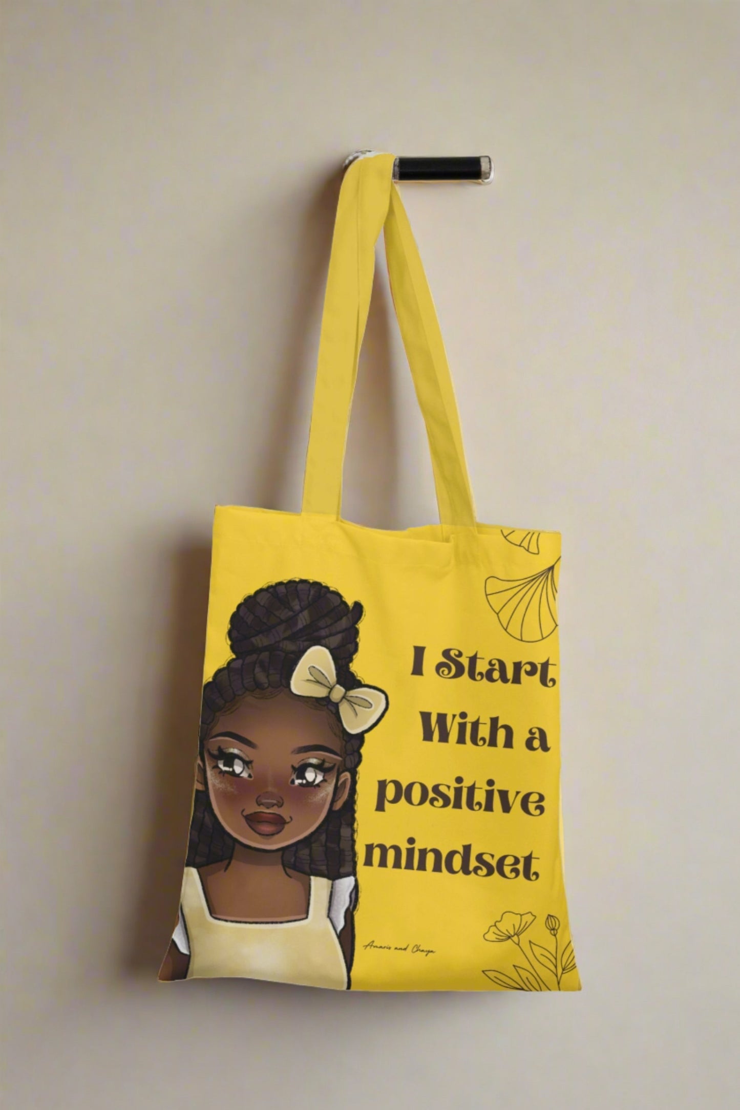 Yellow Tote Bag -  Positive mindset - Imani