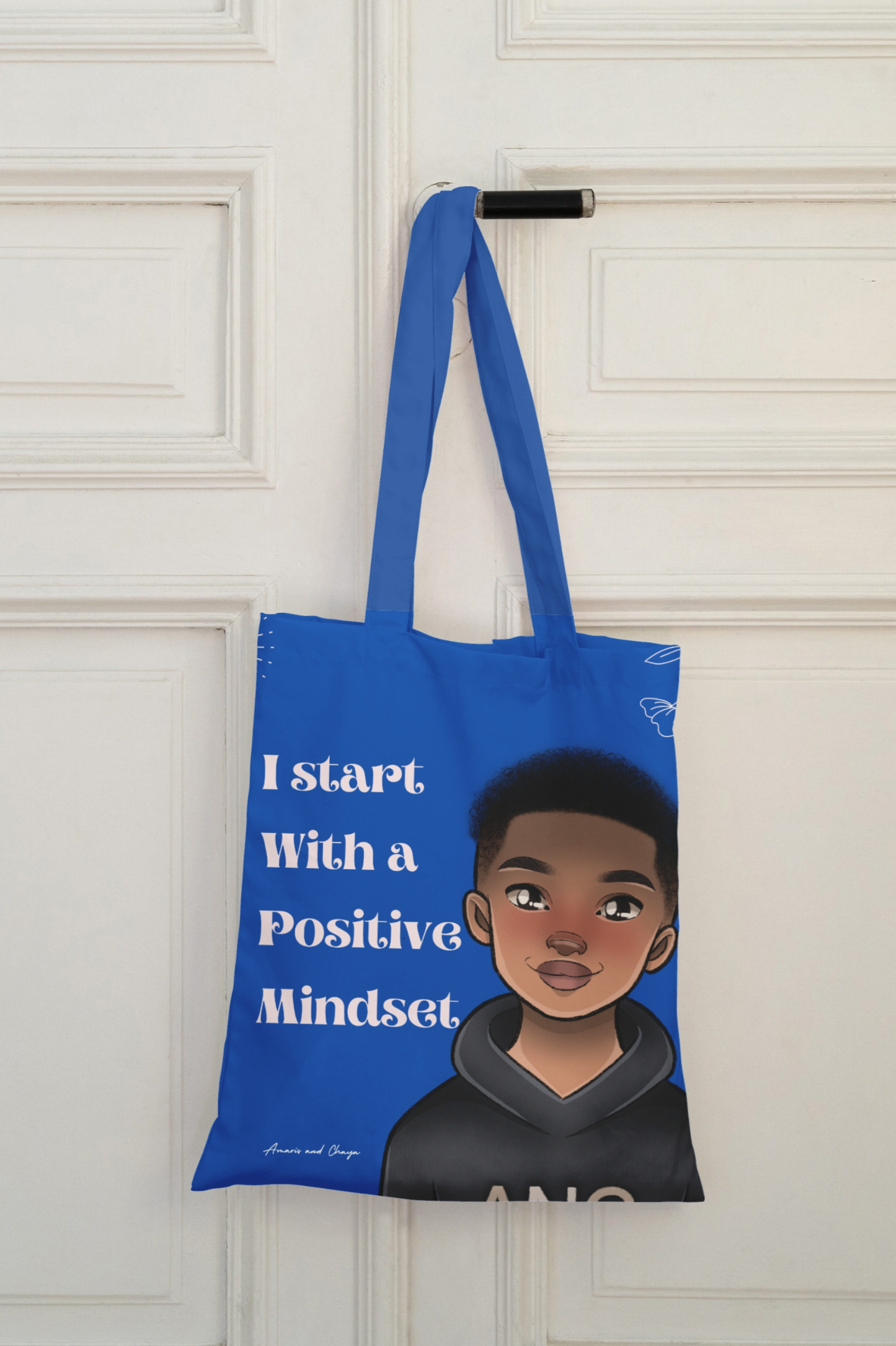 Blue Tote Bag -  Positive mindset - RJ