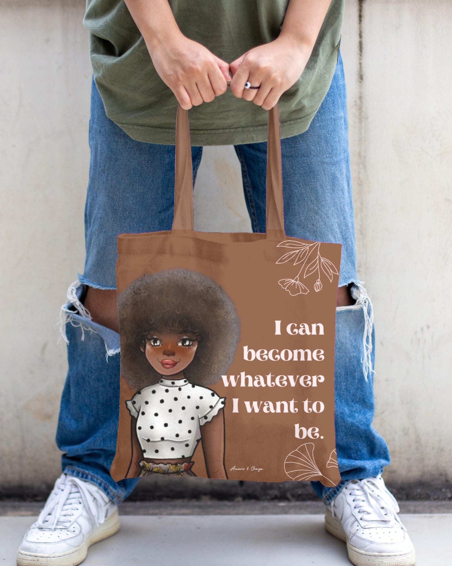 Brown Tote bag - I can Become - Temilade