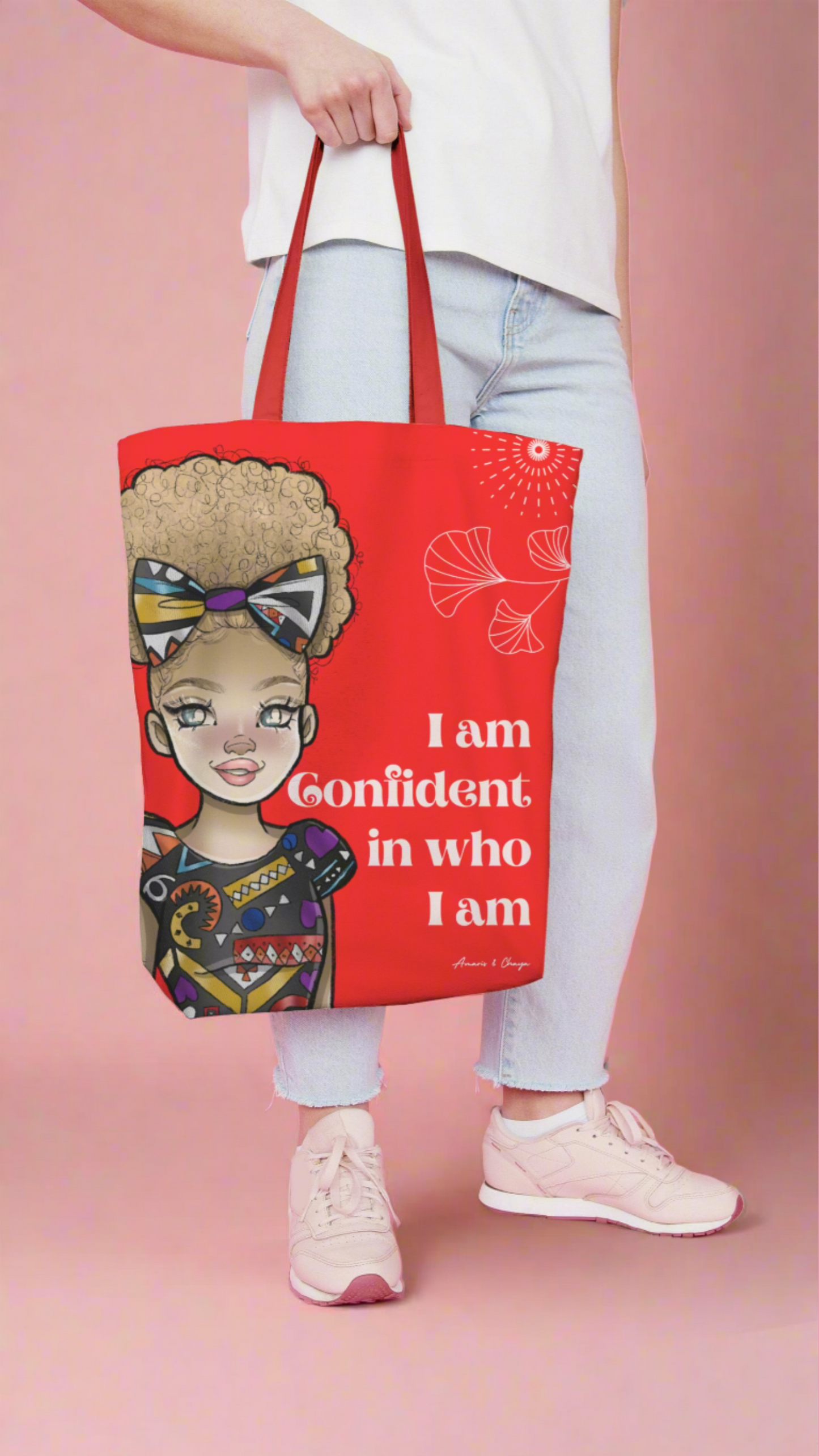 Red Tote Bag -  I am Confident - Zuhrah