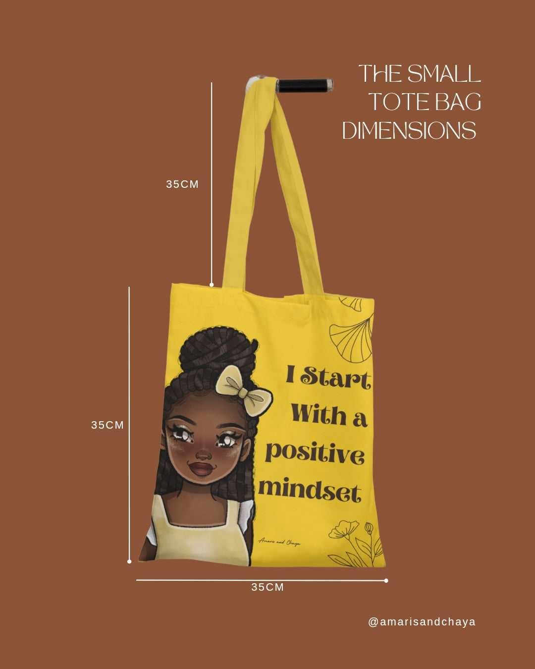 Yellow Tote Bag -  Positive mindset - Imani