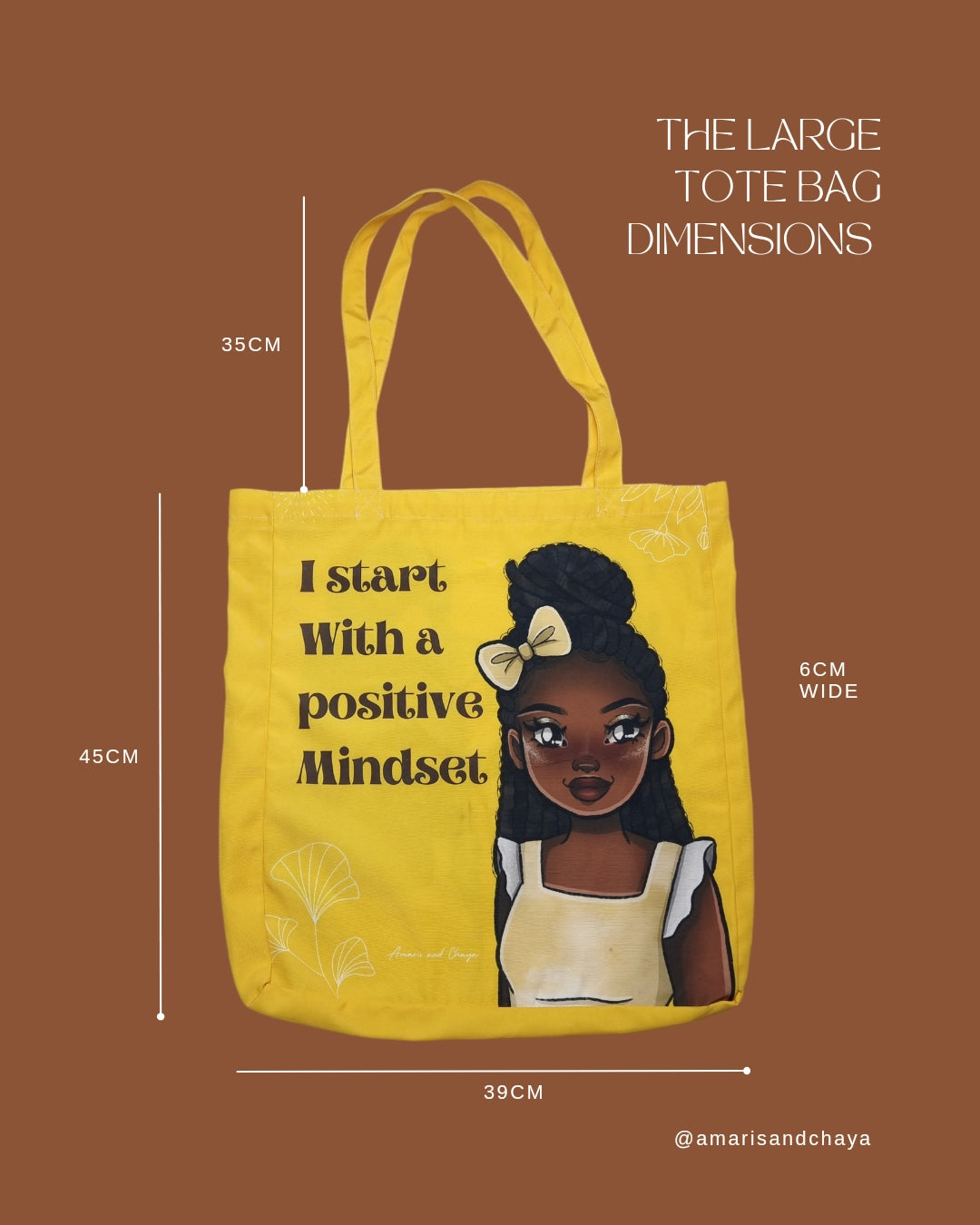 Yellow Tote Bag -  Positive mindset - Imani