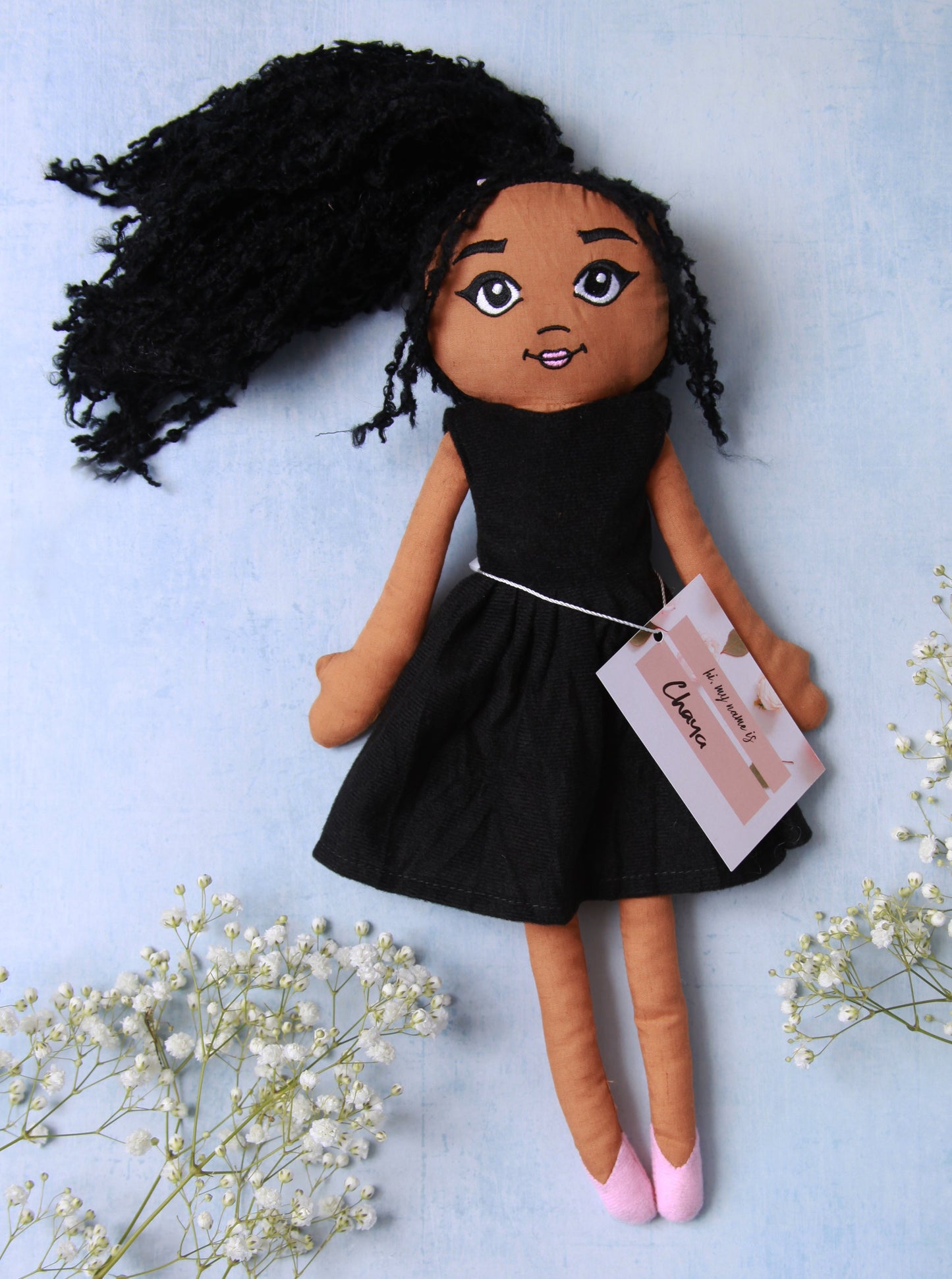 Chaya Handmade Fabric Doll - Little Black Dress