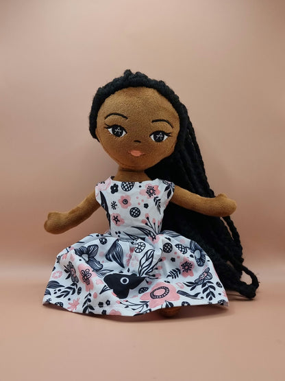 Plush Ama Handmade Doll - flower dress