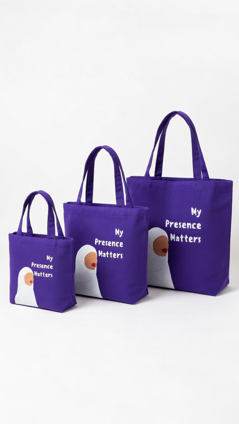 My Presence Matters Carry-All Tote Bag (wide Base)