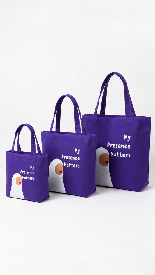 My Presence Matters Carry-All Tote Bag (wide Base)