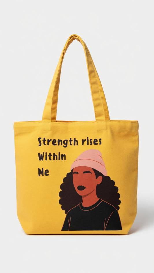 Strength rises within her Carry-All Tote Bag (wide Base)