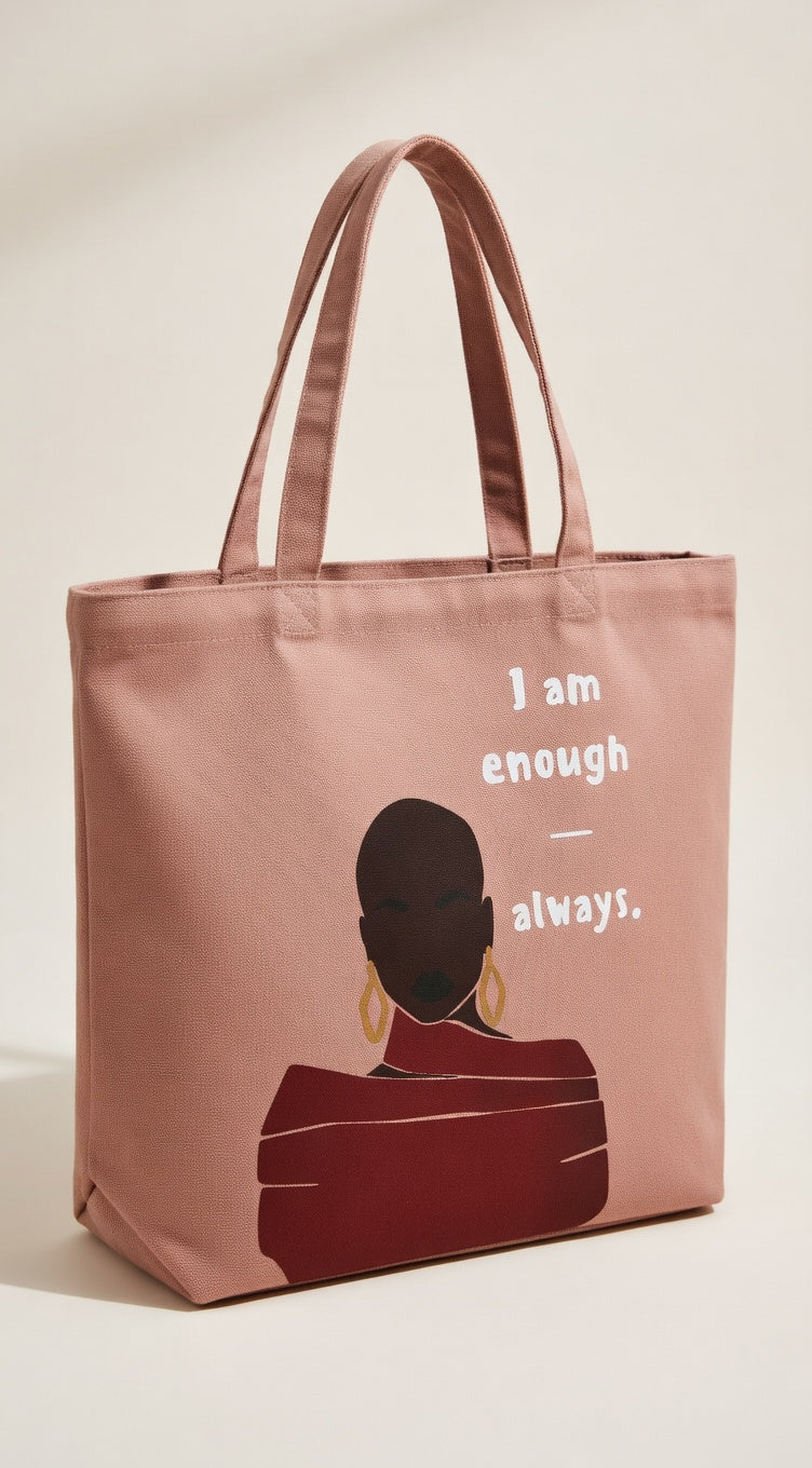 I am Enough. Always Carry-All Tote Bag (wide Base)
