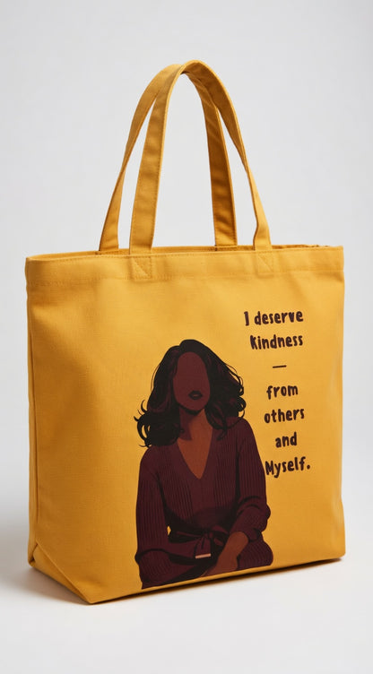 I Deserve Kindness Carry-All Tote Bag v2 (wide Base)