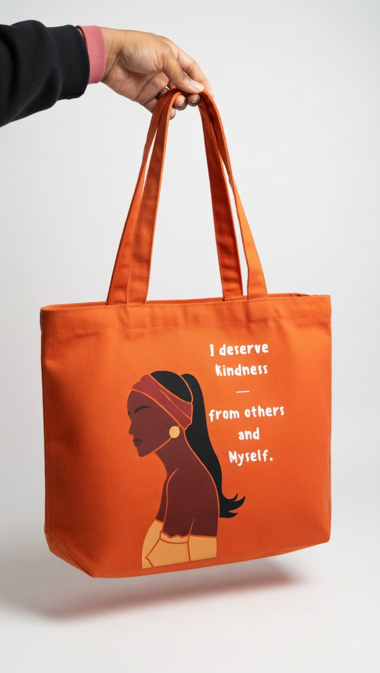 I Deserve Kindness Carry-All Tote Bag (wide Base)