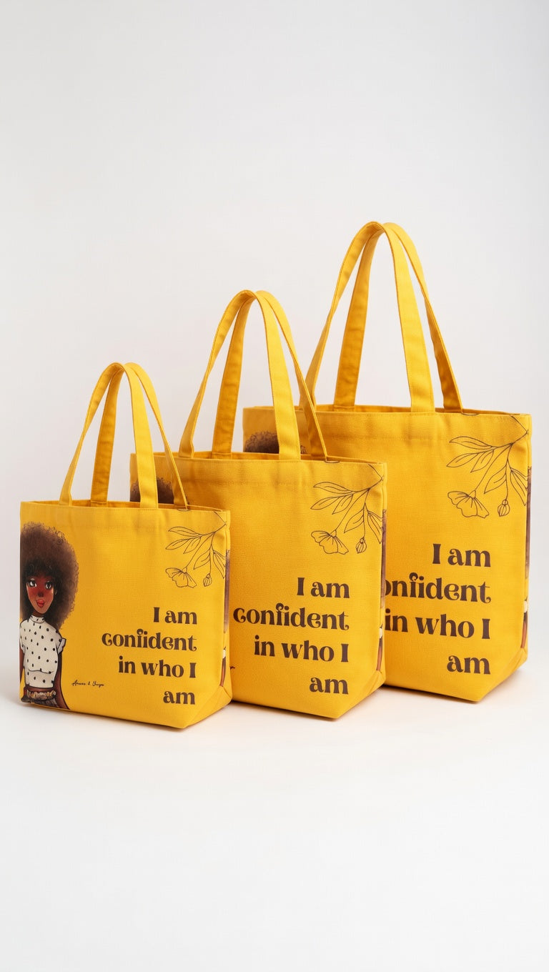 I am Confident in who I am Carry-All Tote Bag (wide Base)