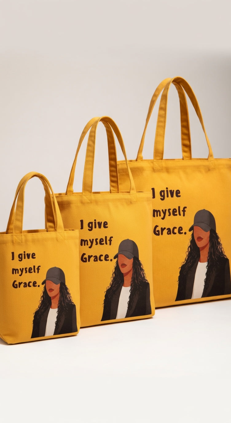 I Give Myself Grace Carry-All Tote Bag (wide Base)