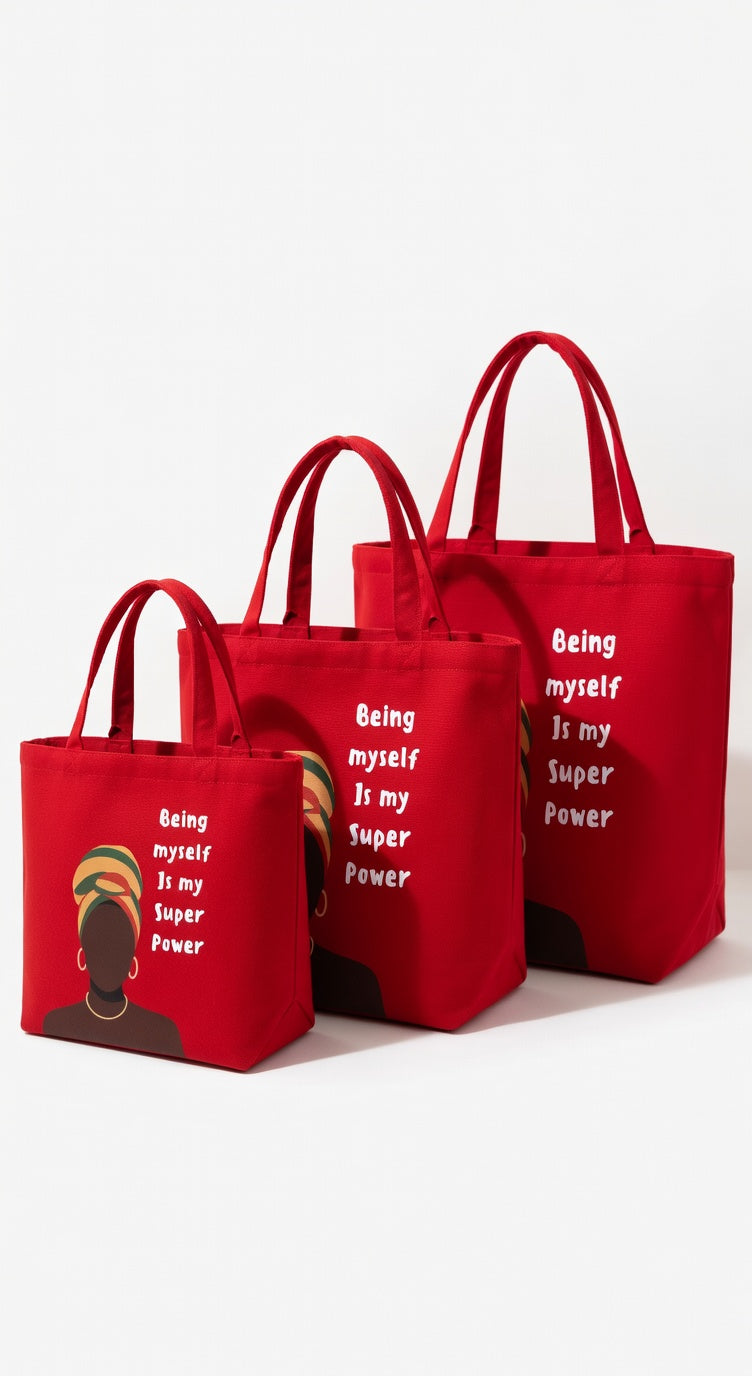 Being Myself is my Superpower Carry-All Tote Bag (wide Base)