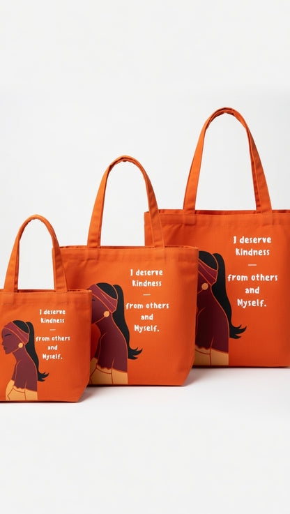 I Deserve Kindness Carry-All Tote Bag (wide Base)