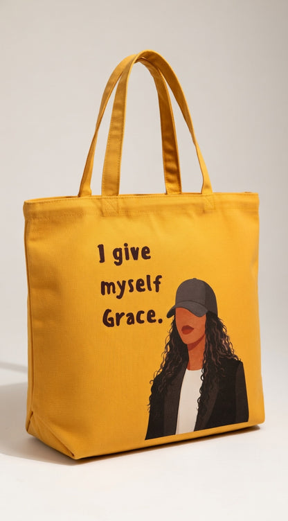 I Give Myself Grace Carry-All Tote Bag (wide Base)