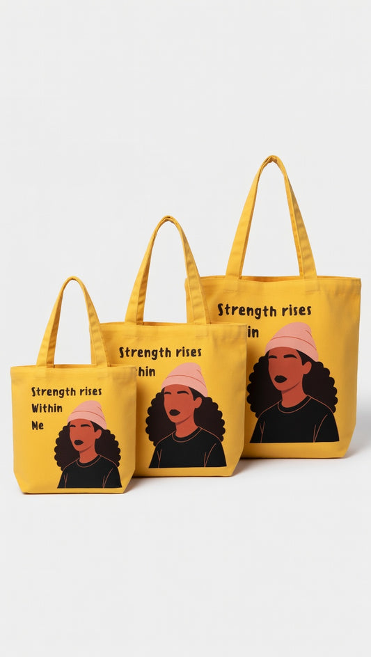Strength rises within her Carry-All Tote Bag (wide Base)