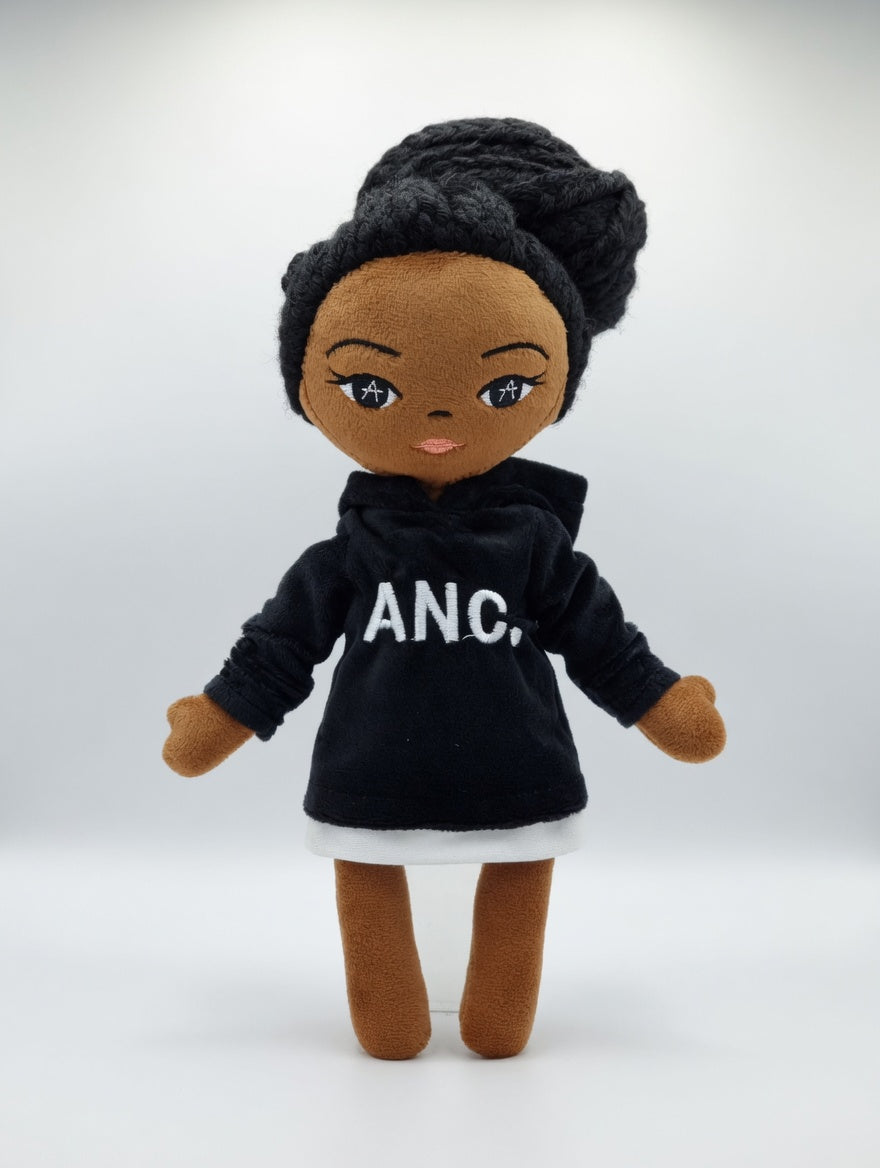 Ama Inclusive Plush Doll – Soft Affirmation Doll for Children - Hoodie dress