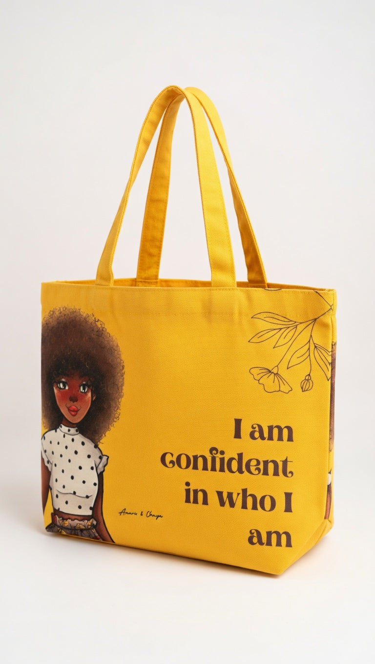 I am Confident in who I am Carry-All Tote Bag (wide Base)